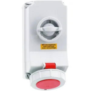 CEENorm Socket Switched Double-Interlocked 32A 440V Red 3P+E IP67