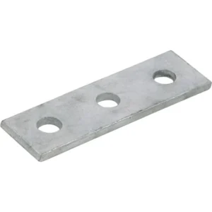 Newlec Channel Support Bracket Flat Straight 3 Hole Hot Dipped Galvanised [Pack=2]