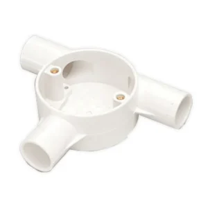 MK Electric Circular Box Tangent Tee 20mm White PVC-U