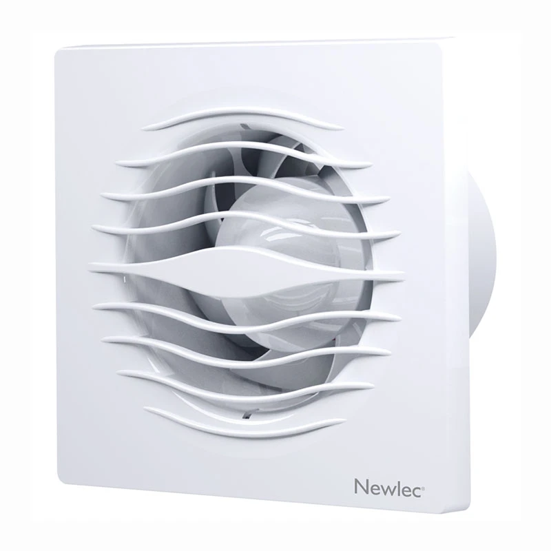 Newlec Wall/Window Axial Fan Lo-Profile SELV 100mm White With Timer+Humidistat