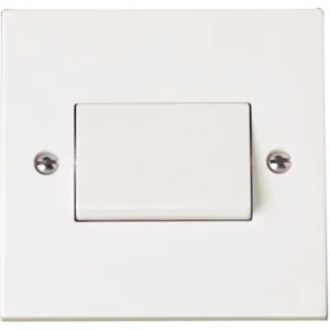 Click Scolmore Square Edge Polar White 10A 3 Pole Isolation Plate Switch
