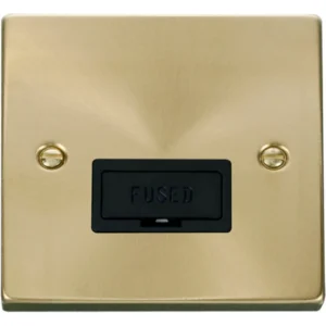 Click Scolmore Victorian Satin Brass Black Insert 13A Fused Connection Unit