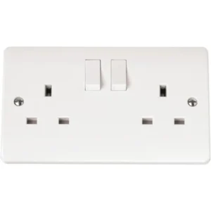 Click Scolmore Socket 2 Gang DP Switched Ce 13A White