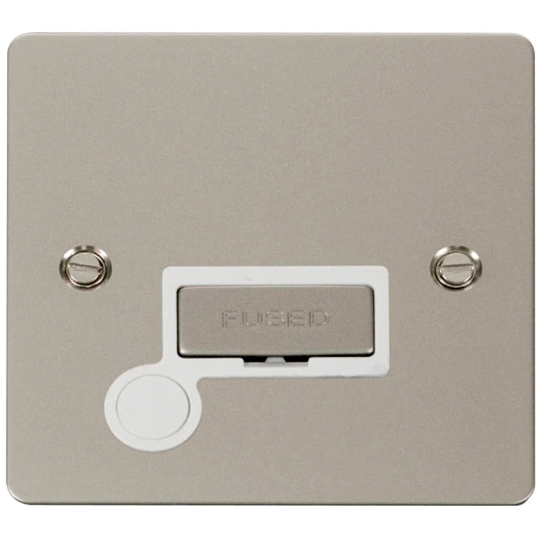 Click Scolmore Connection Unit Flex Outlet 13A Pearl Nickel White Insert - Image 2
