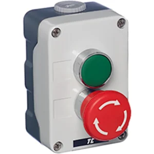 Europa Green / Emergency Stop + 1N/O + 1N/C 2 Position Metal Control Station IP65