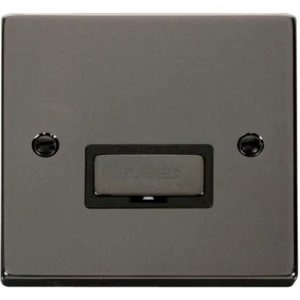 Click Scolmore Connection Unit Ingot 13A Black Nickel Black Insert Victorian