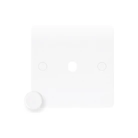 Newlec White Slimline Curved 1 Gang Dimmer Plate & Knob