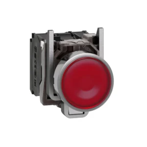 Schneider Electric Red Flush Complete Illum Pushbutton 22 Spring Return 1No+1NC 24V