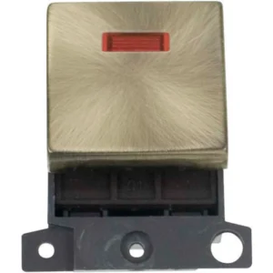 Click Scolmore Switch Ingot DP 2 Module Neon 20A Antique Brass