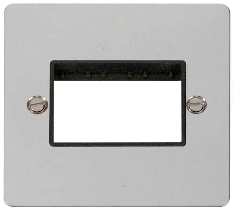 Click Scolmore Front Plate 1 Gang 3 Aperture Polished Chrome Black Insert - Image 2