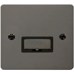 Click Scolmore Connection Unit Fused 13A Black Nickel Black Insert