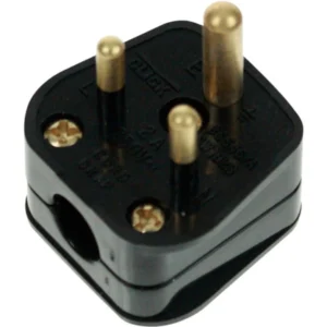 Click Scolmore Plug 3 Pin Round 2A Black