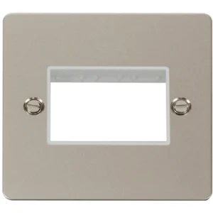 Click Scolmore Front Plate 1 Gang 3 Aperture Pearl Nickel White Insert