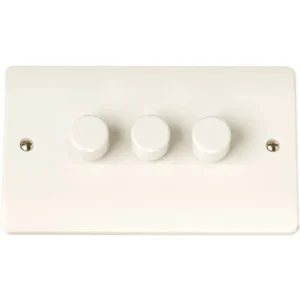 Click Scolmore Dimmer Switch 3 Gang 2 Way 3X250W White
