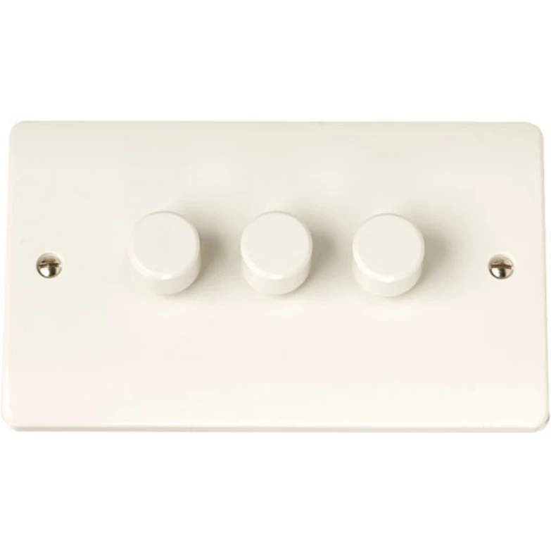 Click Scolmore Dimmer Switch 3 Gang 2 Way 3X250W White - Image 2