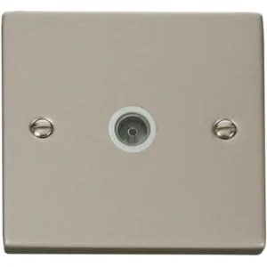Click Scolmore Victorian Pearl Nickel Single Non-Isolated Coaxial Outlet