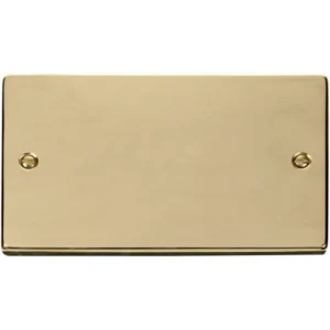 Click Scolmore Blanking Plate 2 Gang Polished Brass Black&White Gasket Victoria