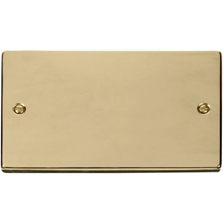 Click Scolmore Blanking Plate 2 Gang Polished Brass Black&White Gasket Victoria