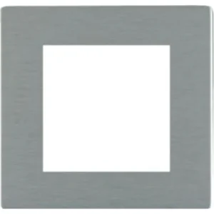 Hamilton Front Plate Single 2 Eurofix Apertures+Grid 86X86mm Satin Steel