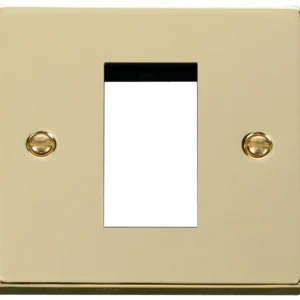 Click Scolmore Front Plate 1 Gang 1 Aperture Polished Brass Black&White Gasket V