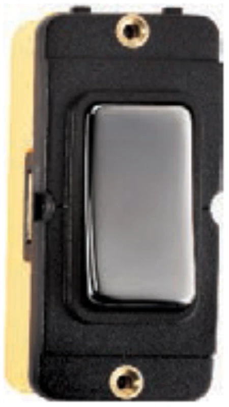 Hamilton Insert Rocker 1 Gang 2 Way 10A Black Nickel/Black