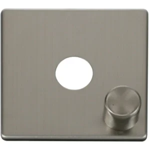 Click Scolmore Front Plate 1 Gang Dimmer Switch Stainless Steel
