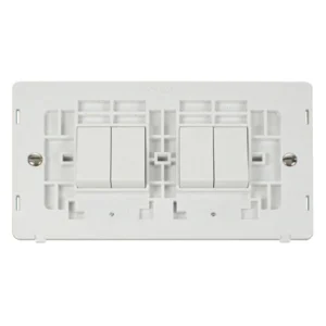 Click Scolmore Switch Interior 4 Gang 2X2 Way 10Ax Polar White