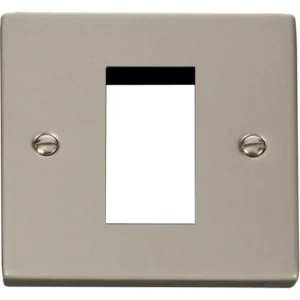 Click Scolmore Victorian Pearl Nickel 1 Gang New Media Unfurnished Plate 1 Aperture