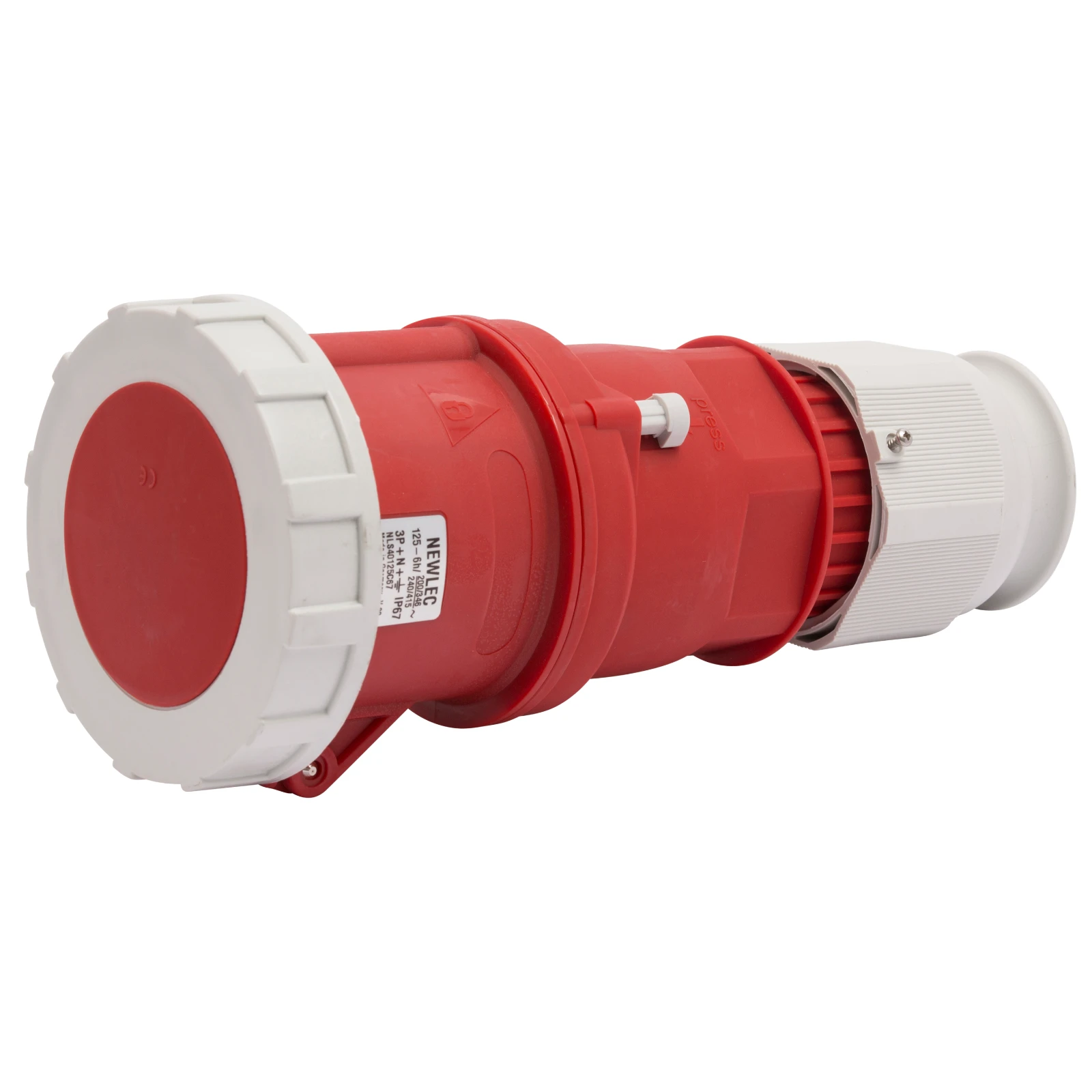 Newlec Industrial Power Connector Female Screw 3P+N+E 125A 415V IP67 Red
