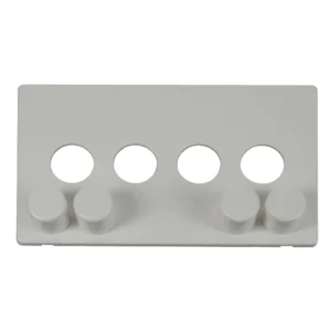 Click Scolmore Front Plate 4 Gang Dimmer Switch Polar White