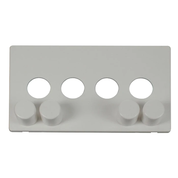 Click Scolmore Front Plate 4 Gang Dimmer Switch Polar White - Image 2