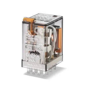 Finder Relay Plug-In 4P Co Lockable 7A 110V Ac Test Button&Led&Mec