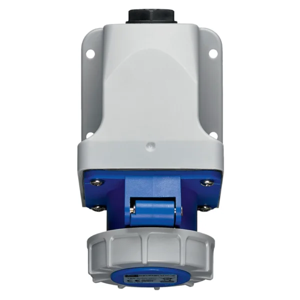 MK Electric 16A 200-250V 2P+E IP67 Angled Surface Socket Outlet Blue ...