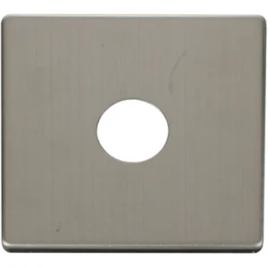 Click Scolmore Stainless Steel Screwless Cover Plate 1 Gang Toggle Plate Switch