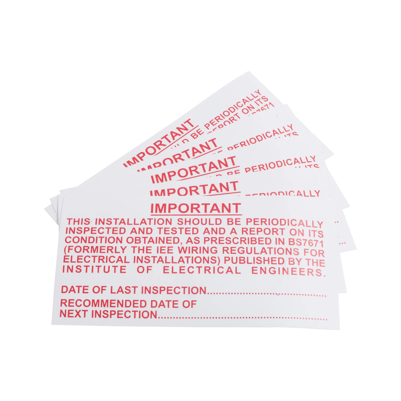 Easyfix Testing Label 'Date of Next Inspection' Self Adhesive 150 x 75mm Vinyl (Pack=5) - Image 4