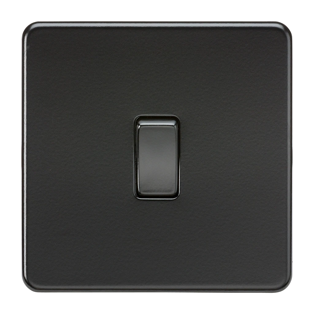 Knightsbridge MLA Screwless 20A 1G DP Switch - Matt Black