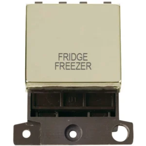 Click Scolmore Switch Ingot DP 2 Module 20A Polished Brass Fridge Freezer