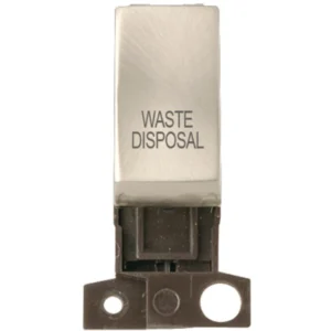Click Scolmore Waste Disposal Satin Chrome 13A/10AX Ingot Double Pole Switch Module