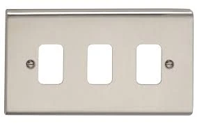 Deta 3 Gang Front Plate Stainless Steel