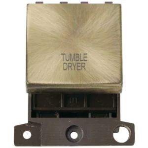 Click Scolmore Tumble Dryer Antique Brass 20A Double Pole Switch Module