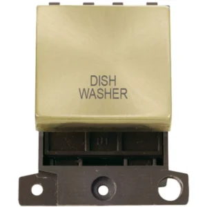 Click Scolmore Switch Ingot DP 2 Module 20A Satin Brass Dishwasher