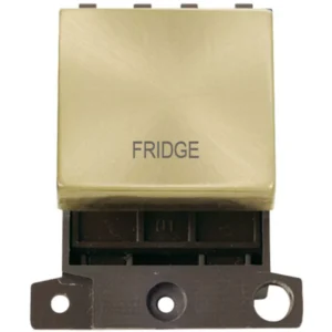 Click Scolmore Fridge Satin Brass 20A Double Pole Switch Module