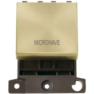 Click Scolmore Microwave Satin Brass 20A Double Pole Switch Module