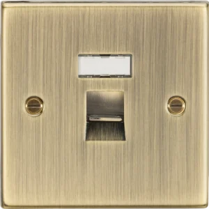 Knightsbridge MLA RJ45 Network Outlet - Square Edge Antique Brass