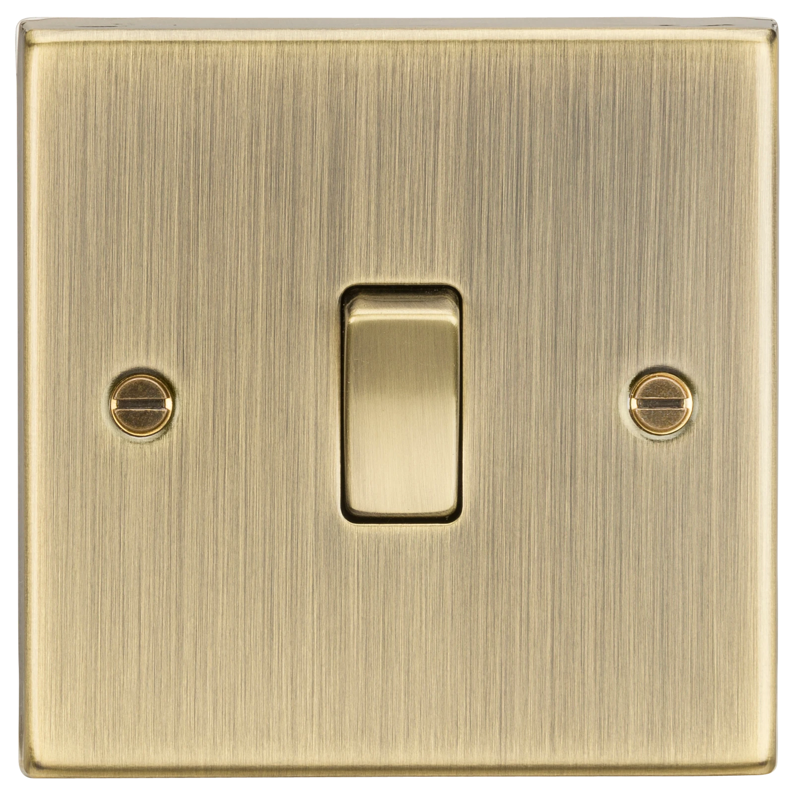 Knightsbridge MLA 20A 1G DP Switch - Square Edge Antique Brass - Image 2