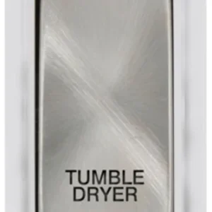 Click Scolmore Tumble Dryer Laser Etched Legend Polar White Frame 20AX Satin Chrome Double Pole Switch Module