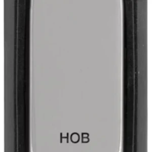 Click Scolmore Hob Laser Etched Legend Black Frame 20AX Polished Chrome Double Pole Switch Module