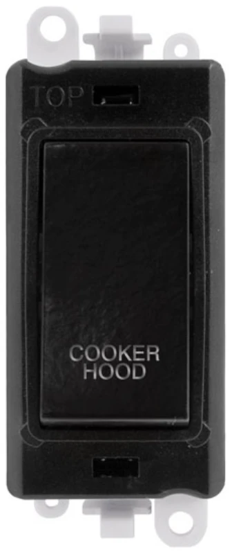 Click Scolmore Cooker Hood Laser Etched Legend Black Frame 20AX Black Double Pole Switch Module - Image 2