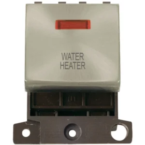 Click Scolmore Water Heater Satin Chrome 20A Double Pole Switch With Neon Module