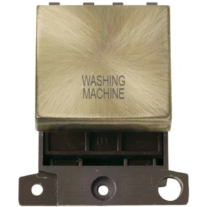 Click Scolmore Washing Machine Antique Brass 20A Double Pole Switch Module